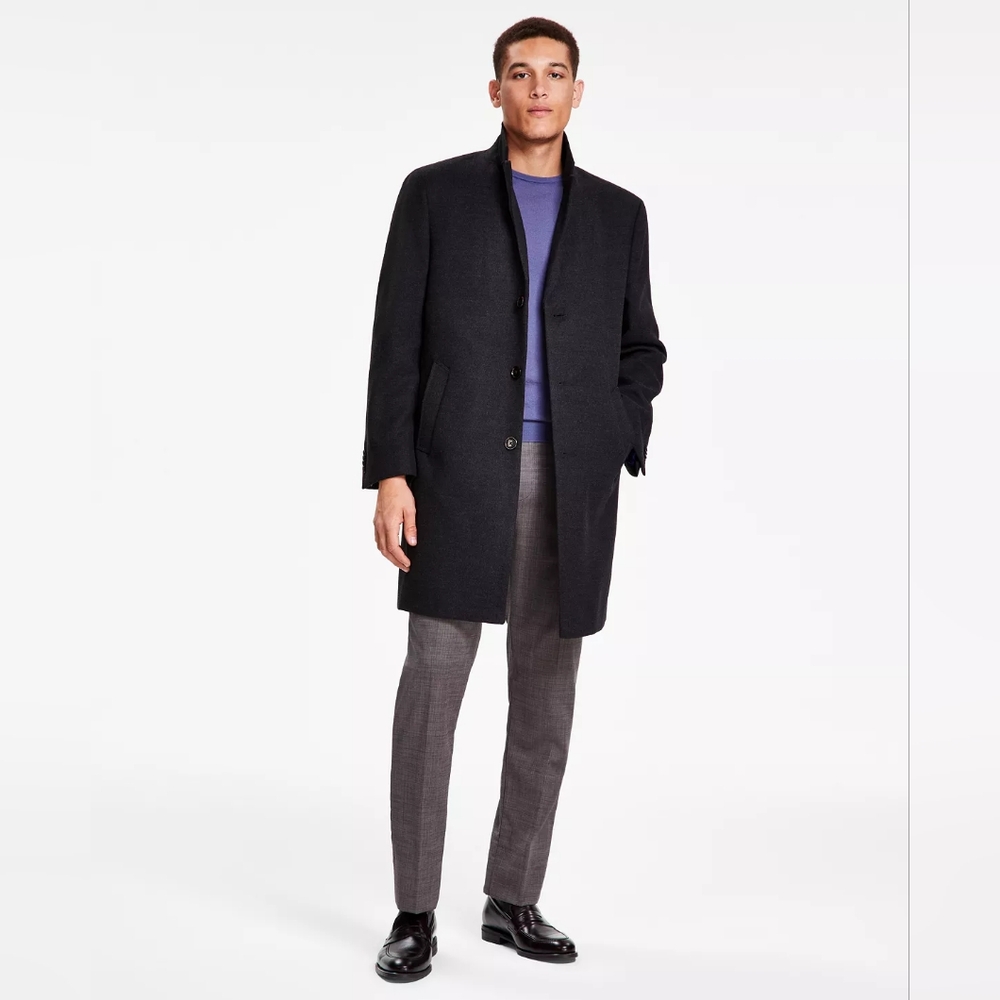 NWT Kenneth Cole Reaction Men's Classic-Fit Solid Overcoat